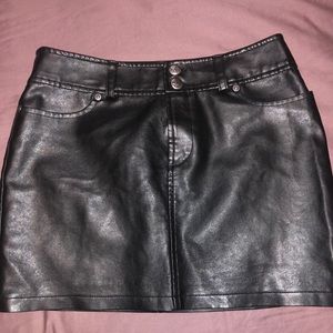 Black faux  leather Express skirt